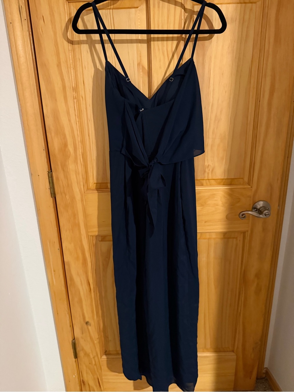 Azazie Navy Spaghetti-Strap Maxi Dress - Picture 2 of 3